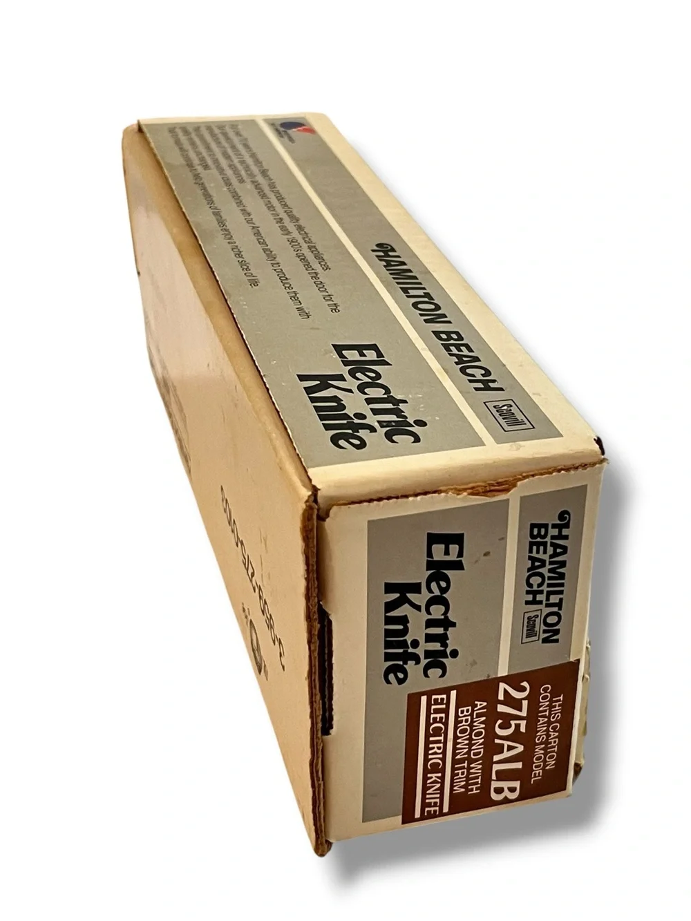 Hamilton Beach 275ALB Almond with Brown Trim Electric Knife  Made In U.S.A. D-6
